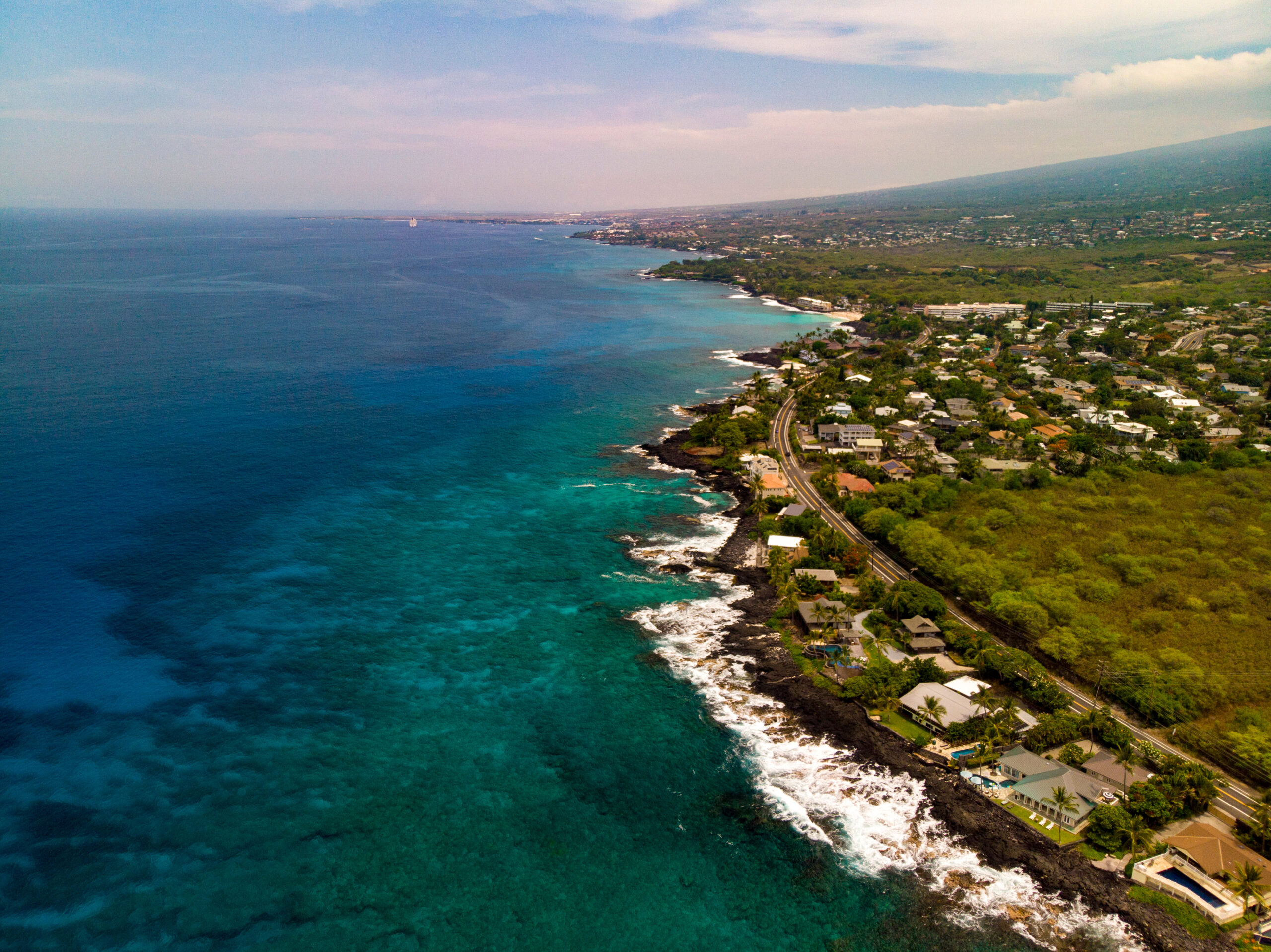 Kona Coast, Hawaii - The Big Island Aerial