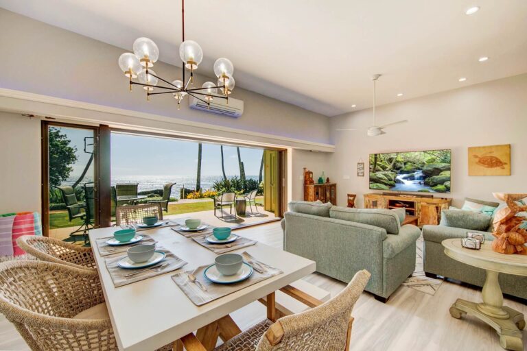 The interior of a vacation rental managed by a top property management company in Hawaii.